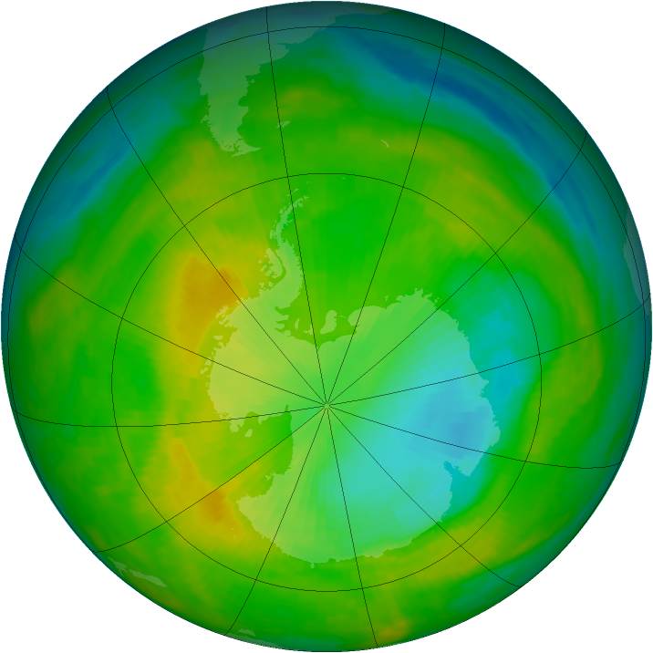 Antarctic ozone map for 30 November 1986